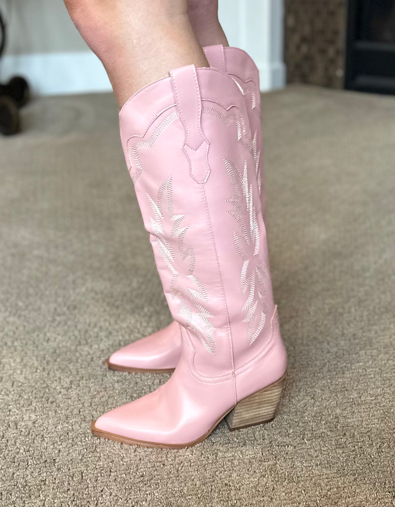 Infant and Childrens “Baby Barbie” Pink Sparkle Cowgirl  Cowgirl boots size 7 in barbie pink display picture 1